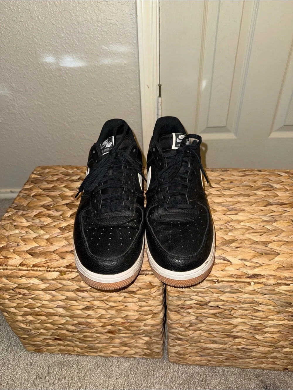 Nike Men’s Black Air Force 1’s w/ Gum Sole